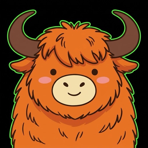Yak, a fluffy orange Himalayan yak mascot